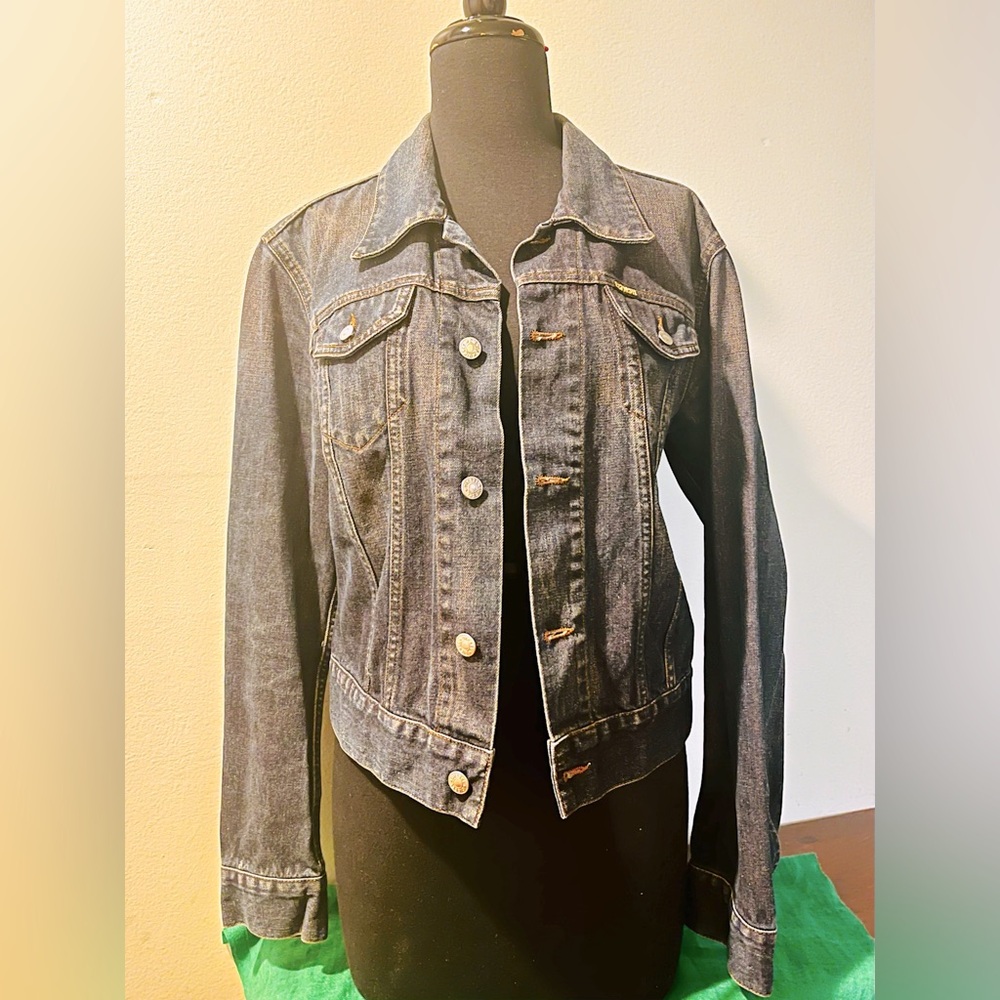 Diesel 90s vintage women’s dark denim jacket, large (L)